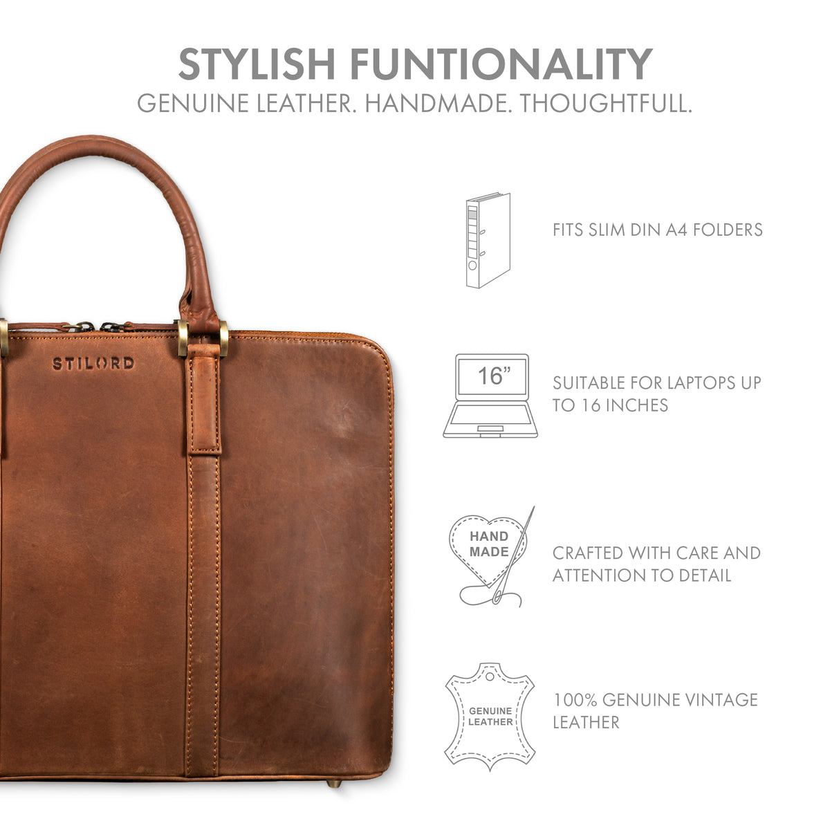 laptop bag leather brown women