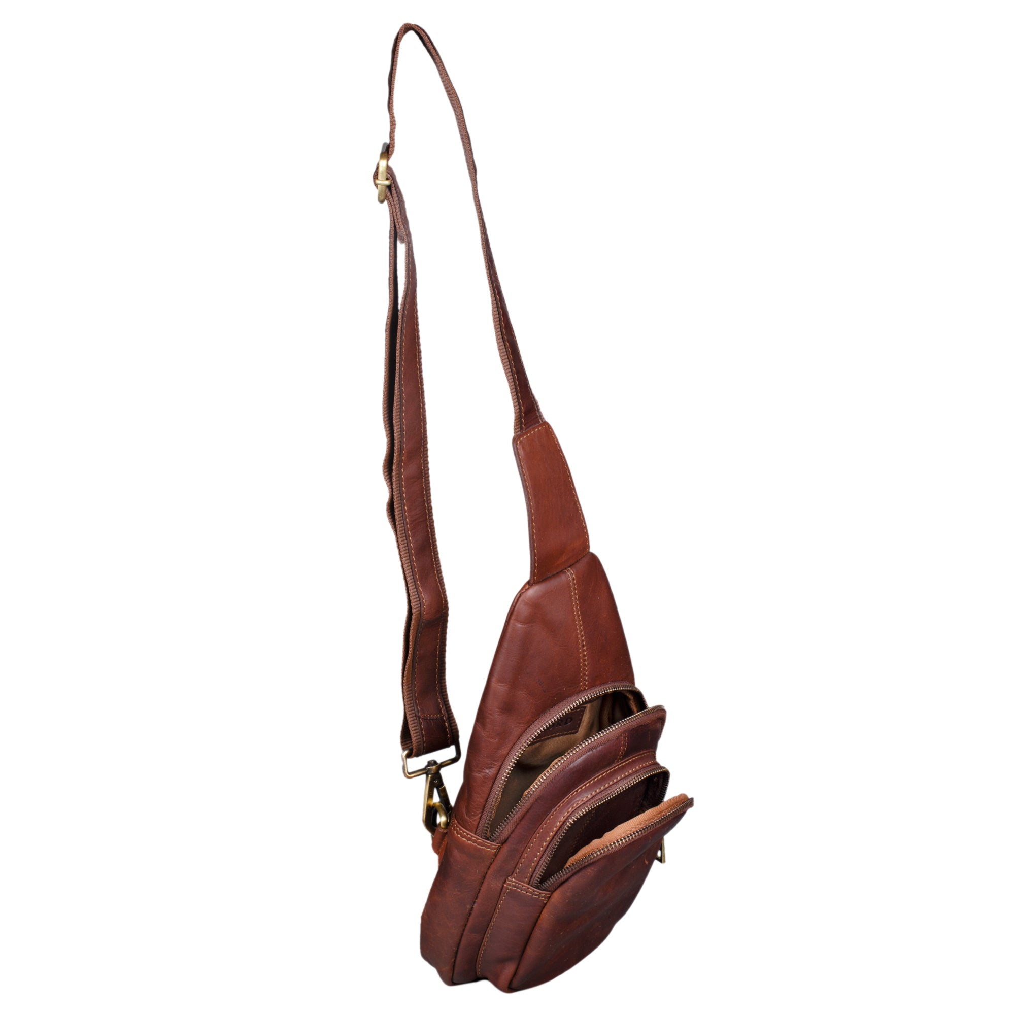 Leder Brusttasche zum Umhängen Vintage