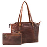 "Livia" Sac à Main en Cuir pour Femme Grand Ensemble 2 Pièces avec Portefeuille