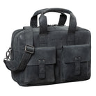 Ledertasche Laptopfach Schwarz