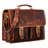 "Jeffrey" Cartable en Cuir Véritable – Grande Sacoche Vintage Porte Document