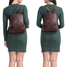 Tagesrucksack Damen dunkel braun Echt Leder klein