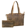 "Livia" Sac à Main en Cuir pour Femme Grand Ensemble 2 Pièces avec Portefeuille