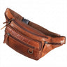 "Robin" Premium Sac Banane Cuir Homme Vintage avec 6 Compartiments Zippés pour Voyage Festival
