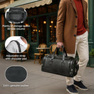 small duffle bag gym leather black