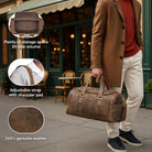 small duffle bag gym leather brown