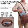 "Omar" Petite Sacoche Bandoulière Cuir Homme pour Tablette 8,4 Pouces