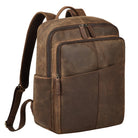 Großer Business Rucksack Leder braun für 15,6 Zoll Laptop